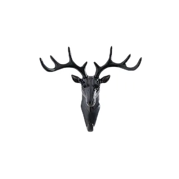 

Creative Plastic Deer Head Seamless Hook Modern Home Decoration Accessories Clothes Key Multi-Function Solid Wall Hanging Hook