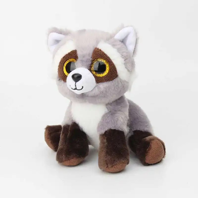 

15CM New Ty Beanie Big Eyes Stuffed Animals Raccoon bear panda Pig Plush Toys Plush For Children girl Christmas New Year Gifts