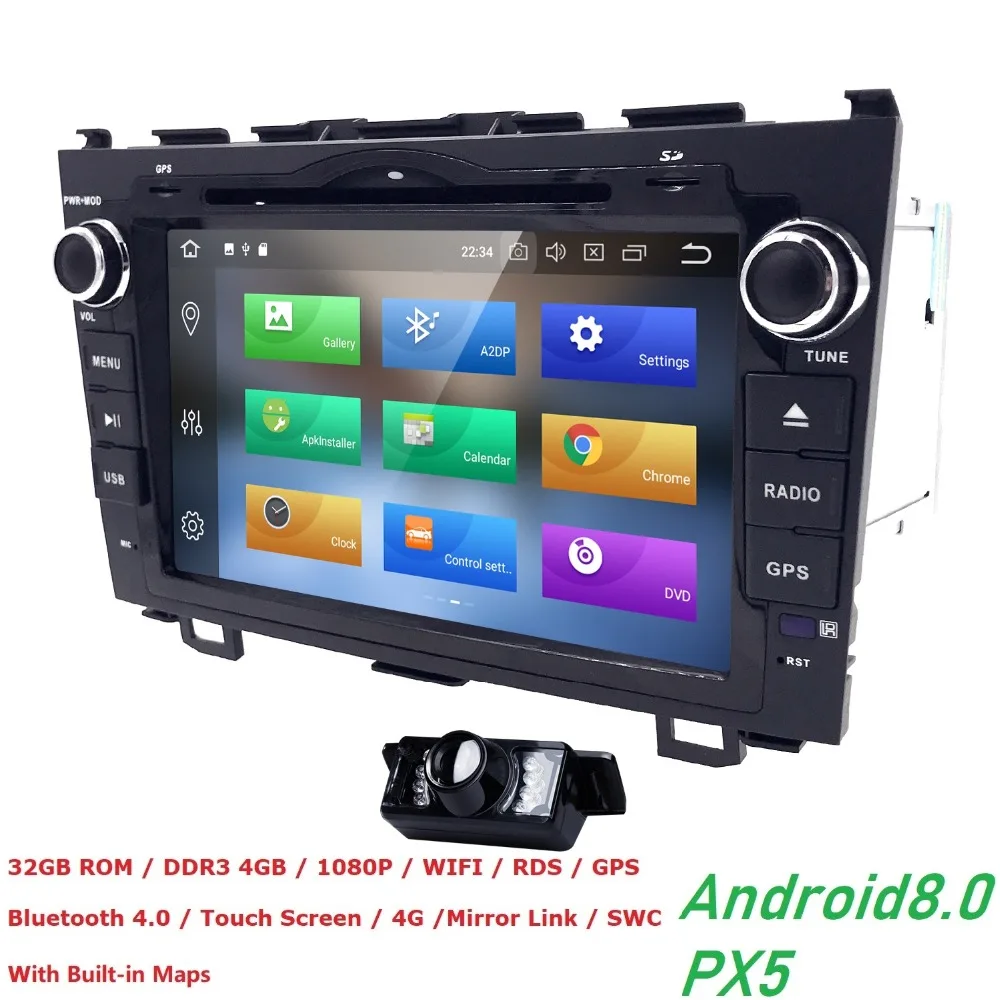 Best Android 8.0 HD 1024*600 Car DVD Player Radio For Honda CRV 2007 2008 2009 2010 2011 4G WIFI GPS Navigation Head Unit 2 din 4GRAM 1