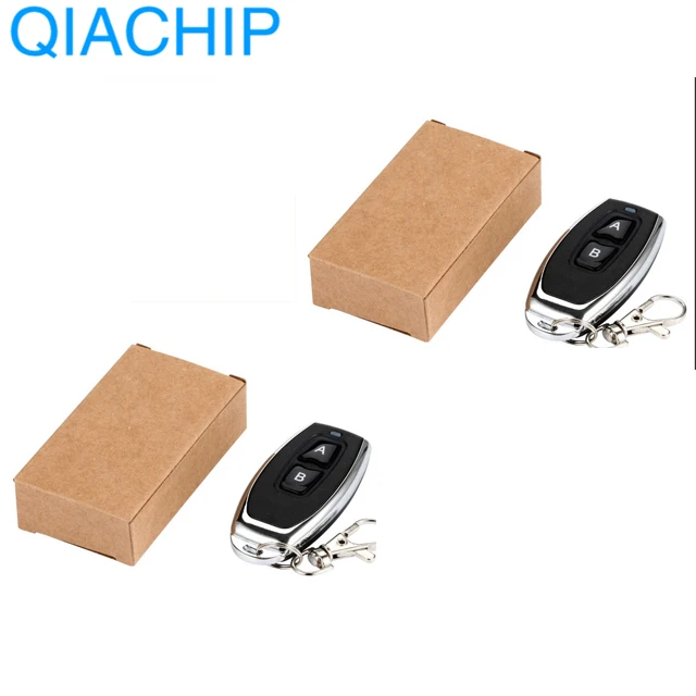 

QIACHIP 433 MHz AC 110V 220V Wireless 2CH RF Transmitter Remote Control Switch + RF Relay Receiver For Light Garage Door Opener