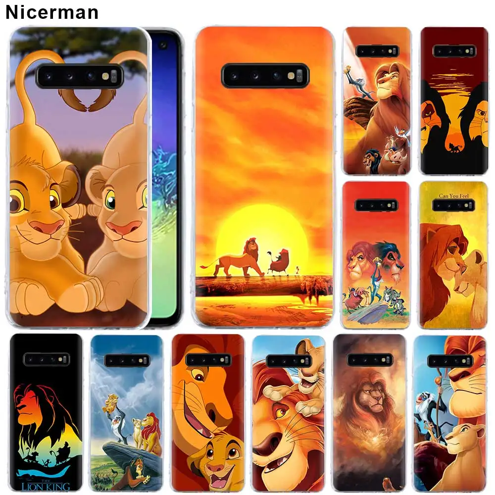 

Clear Soft Silicone Case for Samsung Galaxy S10 Plus S10e S9 S8 Plus Note 8 9 M30 Cover The Lion King Patterns TPU Shell