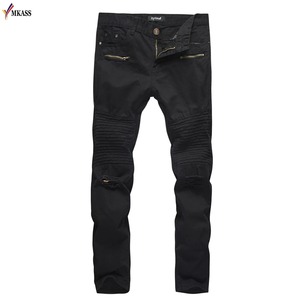 2018 Hip hop Men Jeans  Casual Denim distressed Men