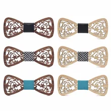 Mantieqingway Винтаж полые деревянные галстук-бабочка для мужской костюм деревянные бабочкой для Свадебная вечеринка Бизнес мужской Bowknots Borboleta