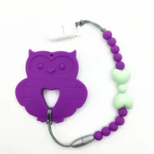 Новинка 5 шт./партия bpa силиконовый для детей для прорезывания зубов кулон силиконовый прорезывающий сосок зажим с большой совой кулон