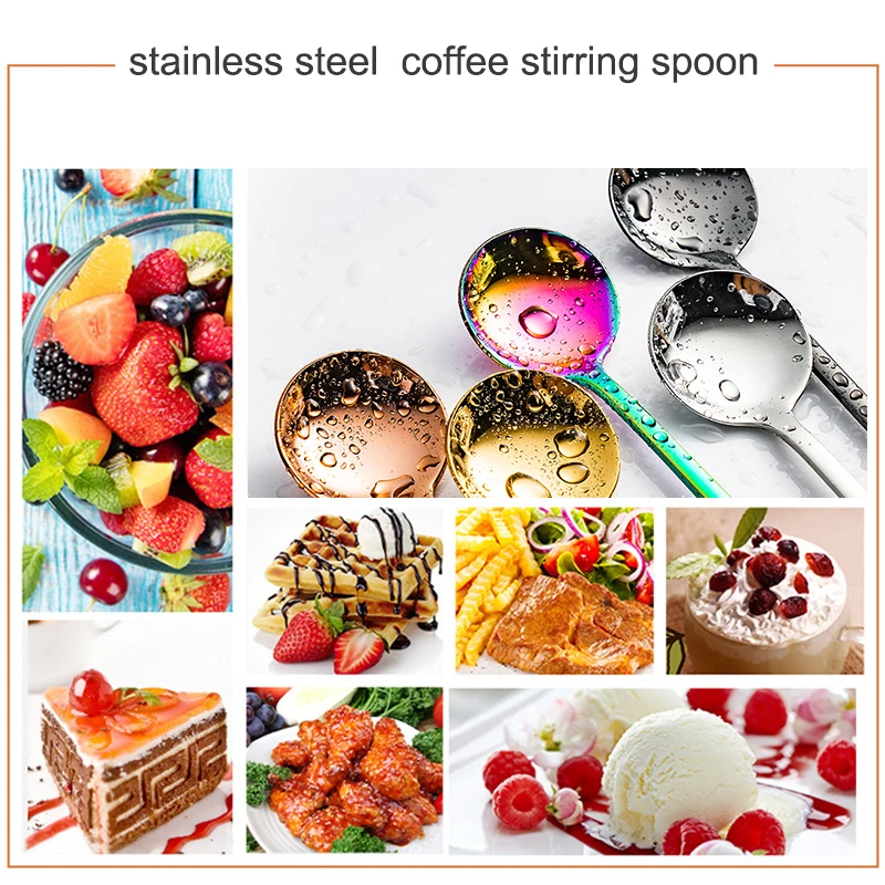 KONCO Ice Tea Spoon Coffee Scoop Mixing Ice Cream Spoon Stainless Steel Cocktail Stirring Bar Accessoriess