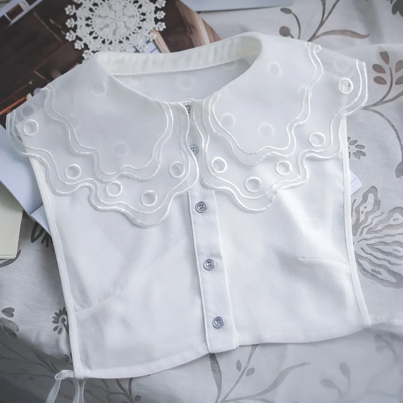 

OnnPnnQ Women Detachable Vertical Small Lapel Necklace Vest Blouse Shirt False Collar Crystal Necklace Apparel Accessories