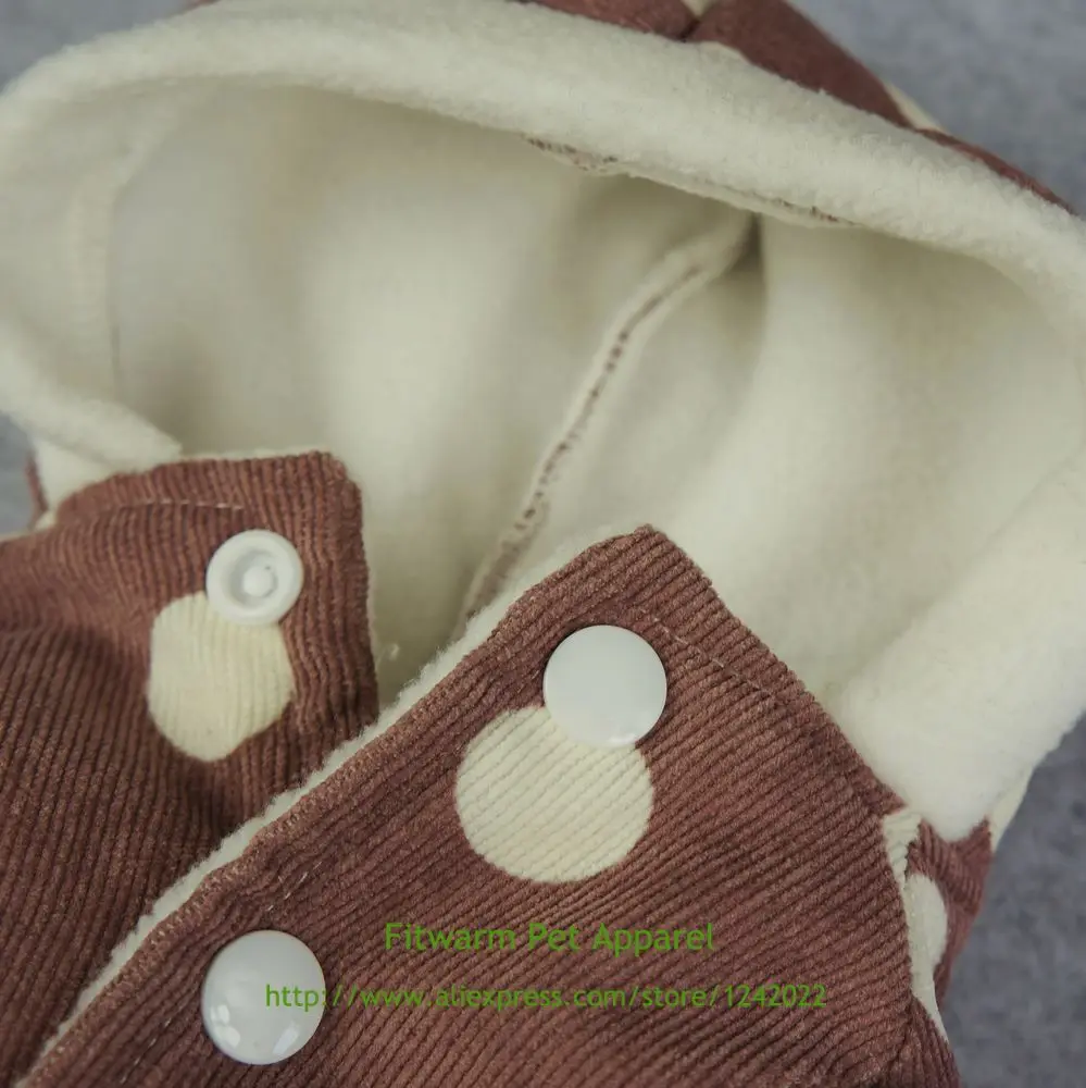 Fitwarm Одежда для собак платья с капюшоном пальто в горошек XS маленький средний большой Чихуахуа бишон