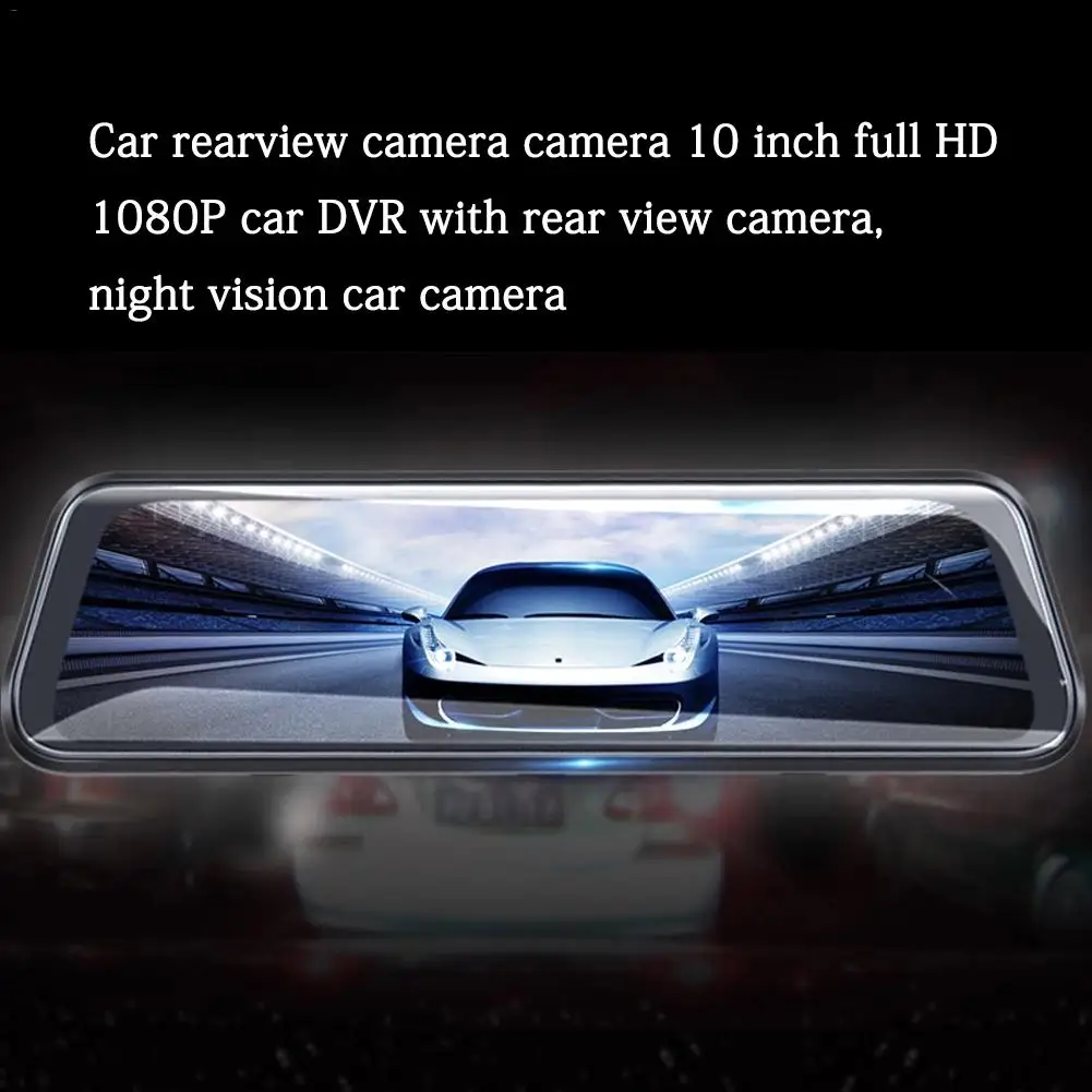 

10" 12MP Car Rearview Mirror Camera HD 1080P Touch Screen with Rear View Mic Speaker TF Support 64G Night Vision Car Camera DVR