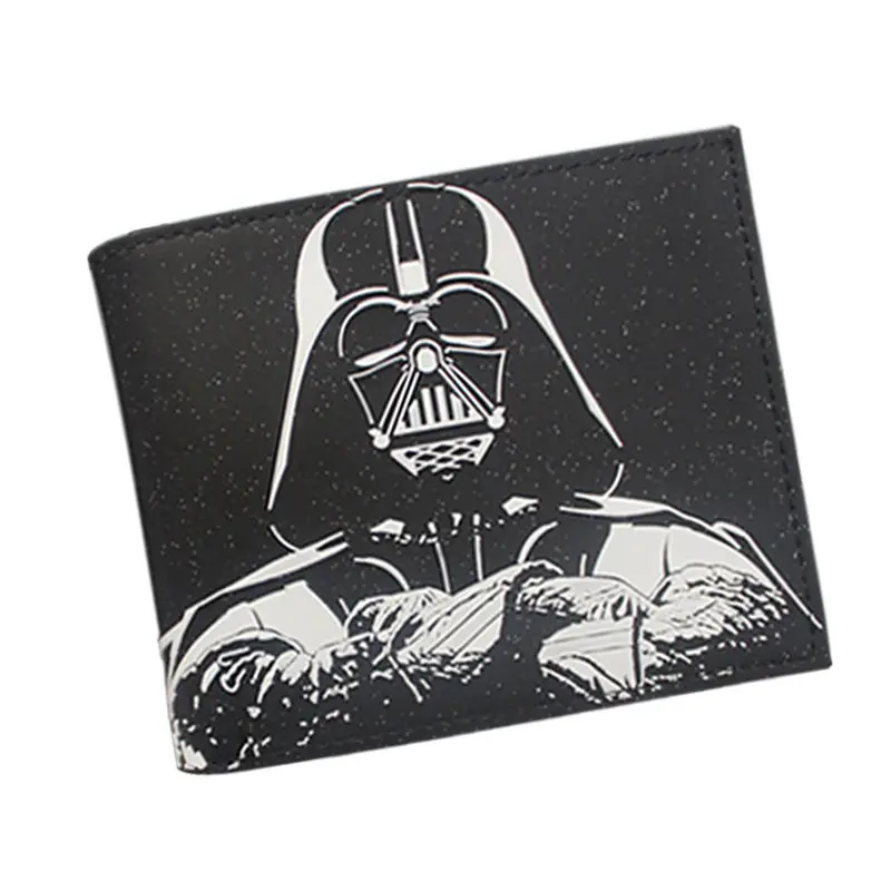 Star Wars Wallet High Quality Leather Short Purse Black Knight Wallet Movie Star War Series Comics Wallet For Teenager Boy Girls