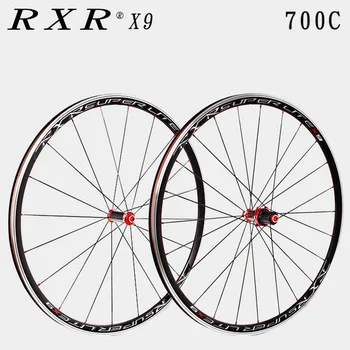 

RXR X9 bicycle carbon fiber tube drum 700C road bicycle V brake wheel set 5 bearing shaft QR120 ring 7 8 9 10 11 speed wheel set