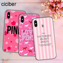

ciciber VS PINK Love Victoria Fashion Soft Silicon Phone Cases Cover For iPhone Case 7 6 8 6s Plus X Fundas