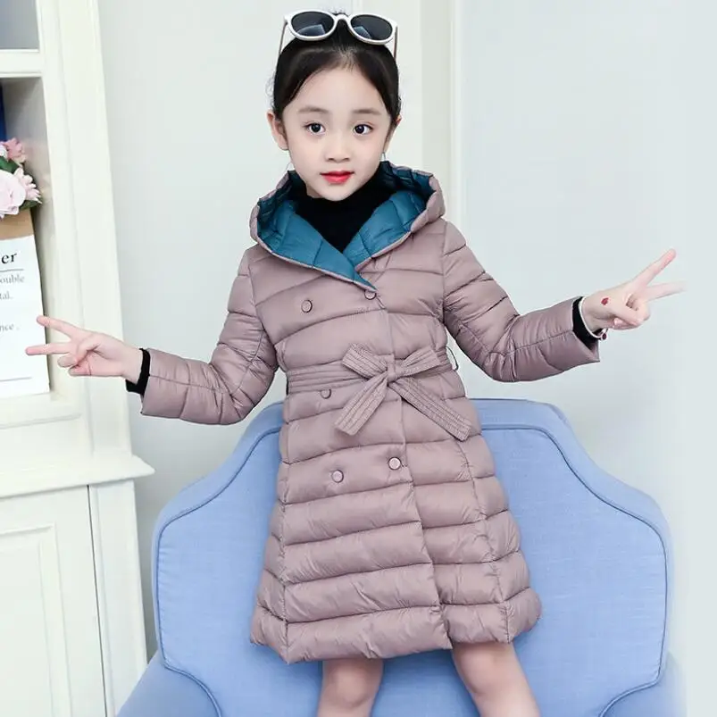 Г. Детская куртка для девочек-подростков, парки с хлопковой подкладкой детское зимнее пальто для девочек длинные детские пальто и куртки JW4308