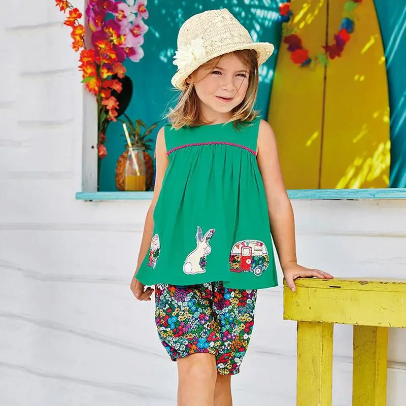 CHILDREN clothing set girl sets in kids sleeveless blouse+pants girls