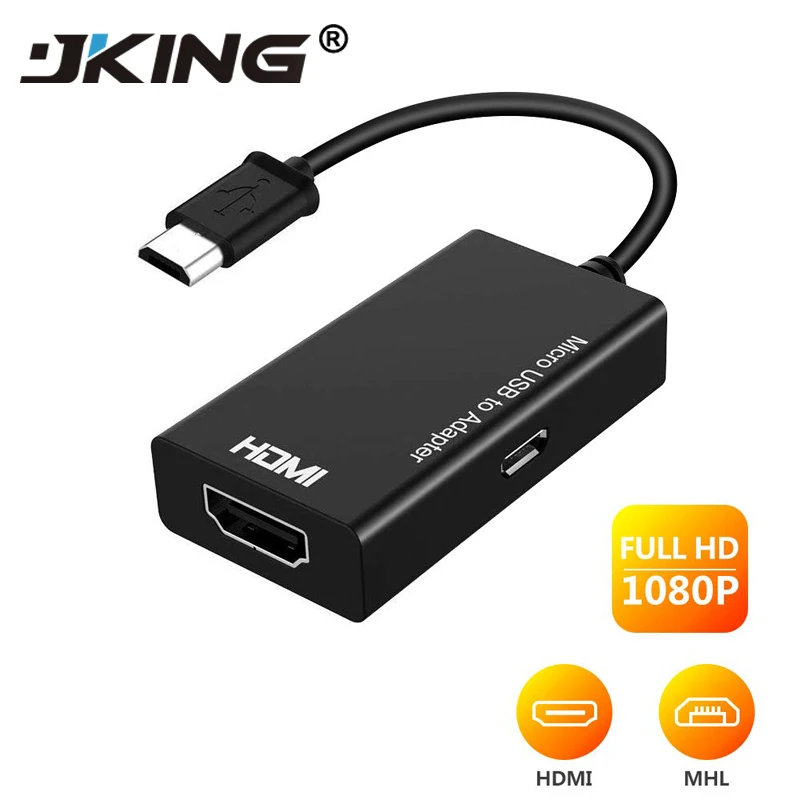 

JKING Micro USB To HDMI 1080P HD Audio Video Cable for HDTV Converter Adapters For Samsung Huawei Android Phone Tablet