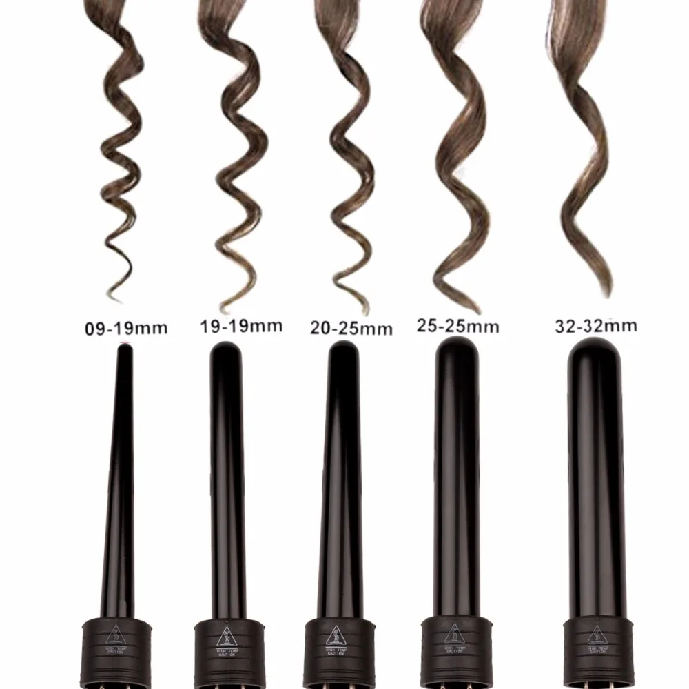 

Heat Resistant Glove + Professional 5 in 1 Hair Curler Roller LCD Display Electric Curl Curling Iron Wand Tong Hair Styling Tool