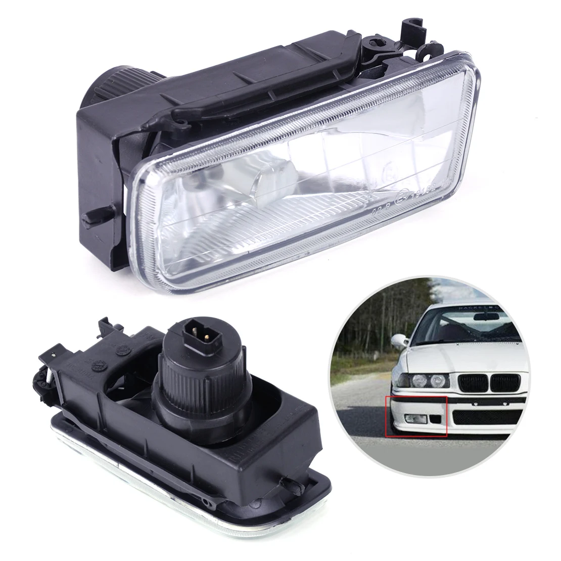 

DWCX Car Right Bumper Driving Fog Lights Clear Lens Housing Case fit for BMW E36 M3 318 325 1992 1993 1994 1995 1996 1997 1998