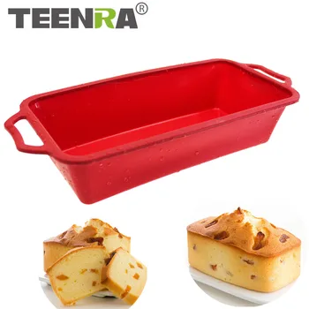 

TEENRA 1Pcs Non-stick Silicone Bread Loaf Cake Mold Rectangle Baking Pan Candy Cake Mold Toast Mold Cake Pan Bakeware Tools
