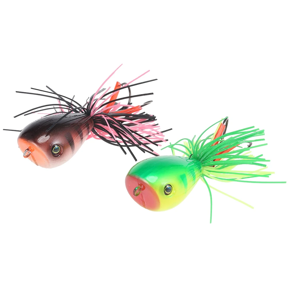Artificial 3D Eyes Frog Lure Hard Fishing Bait with Hooks ABS Plastic
