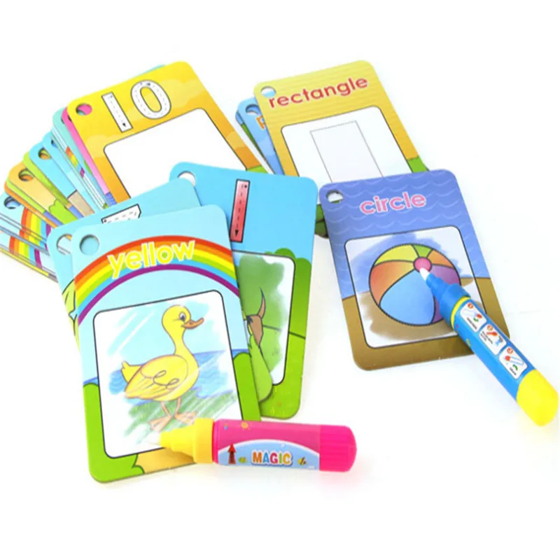Cartão de Pintura de Água Graffiti Desenho Placa Crianças Letras 3d Educação Precoce Cognitivo Quebra-cabeça Colorir Bebê Livro Brinquedo 26 Mod. 331501 18 Cheap Brinquedos p desenhar