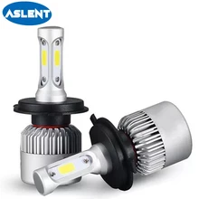 Buy ASLENT 2pcs H7 LED S2 H4 H1 H11 H8 H9 H3 9005 9006 9007 880 Auto Car Accessories Headlight Bulbs 72W 8000LM Headlamp Bulb 6000K Free Shipping