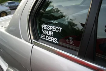 

2pcs RESPECT YOUR ELDERS car window decal sticker Euro Style word stickers car sticker vinyl 5.5"x 3"