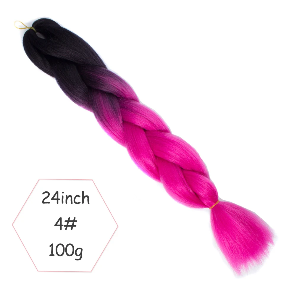 Xtrend, 8 шт., большие синтетические косы, вязанные крючком волосы, 24 дюйма, Омбре, косички, наращивание волос для женщин, розовый, один тон, два тона, три тона - Цвет: P8/613