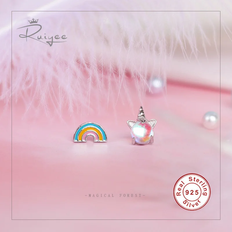 

RUIYE 925 Sterling Silver Earrings for Women Use Natural Moonstone Stud Earrings Earrings Hypoallergenic Earrings Women's Gifts