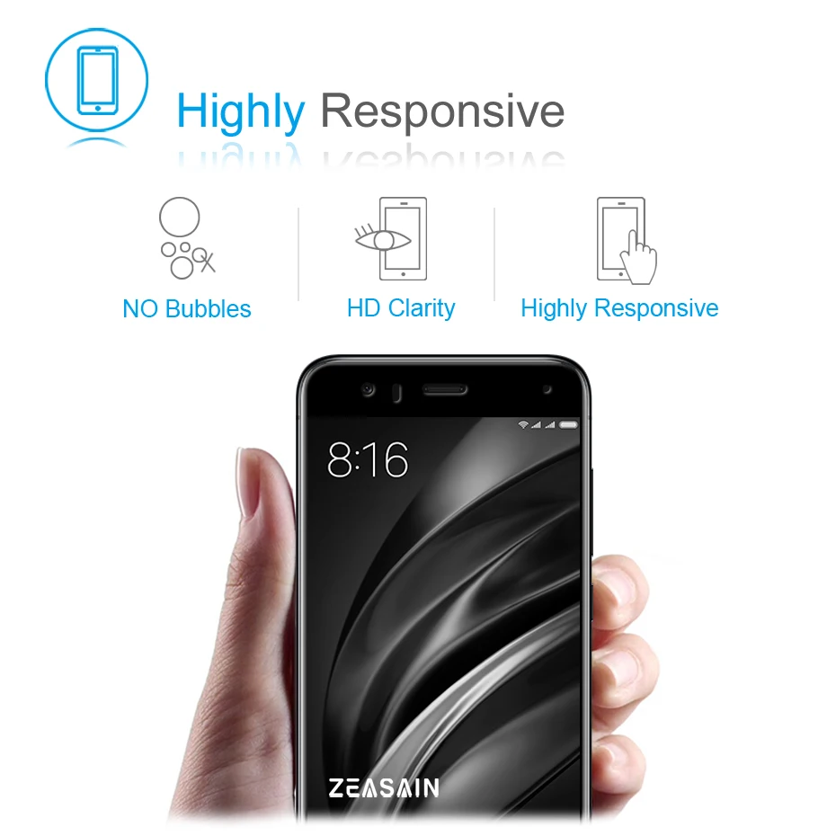 Original ZEASAIN Full Cover Tempered Glass for Xiaomi Mi6 Mi 6 M6 Pro Prime Screen Protector 5.15 Toughened Glass Safety Film (4)
