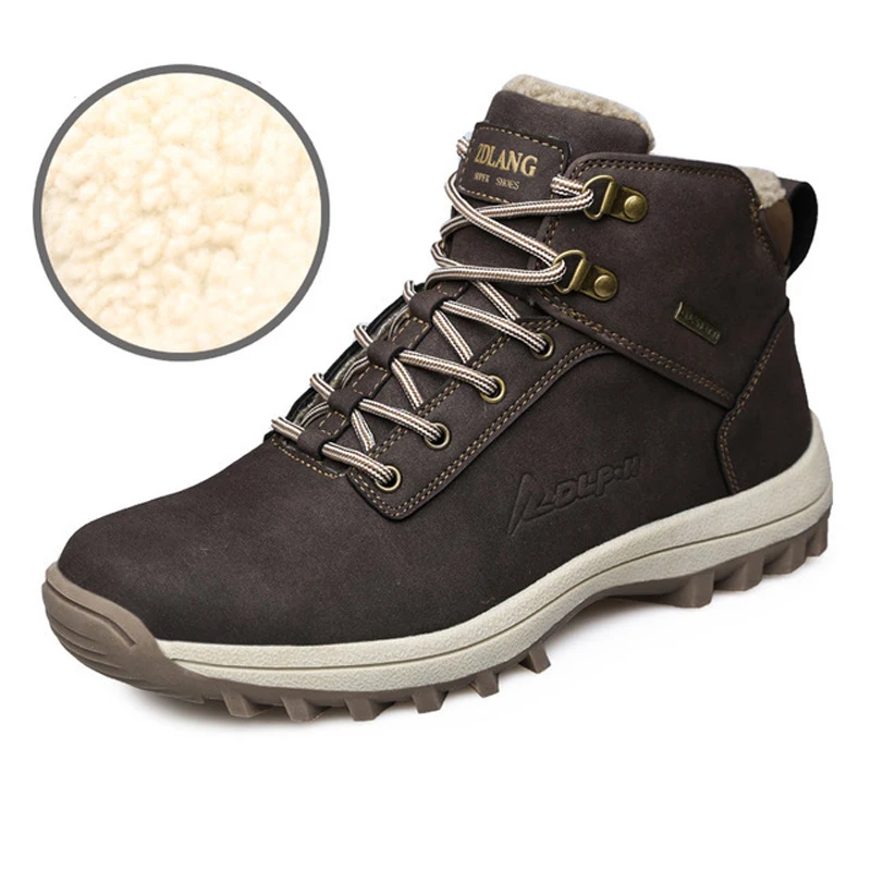 

Men boots 2018 autumn winter shoes breathable casual lace-up waterproof non-slip ankle boots for men big size 38-45