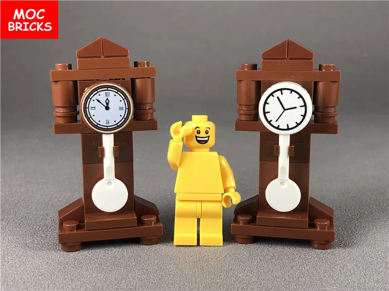 5sets/lot MOC Bricks DIY Family Grandfather Clock Action figure