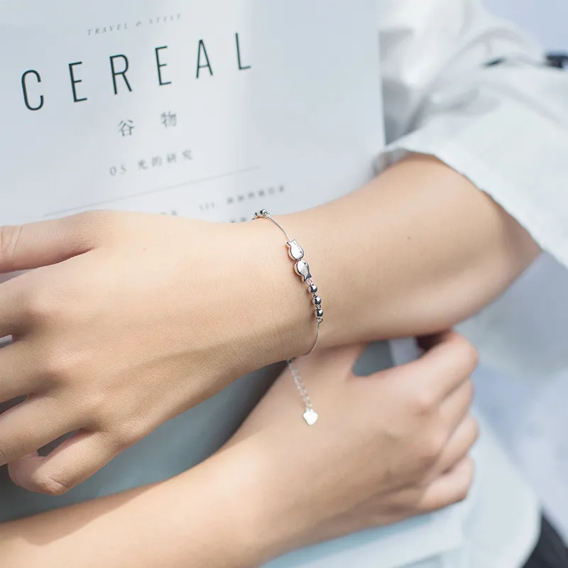 Милые Браслеты для женщин Pulseras Mujer 925 браслеты из стерлингового серебра вечерние свадебные женские Модные Ювелирные изделия Подарки
