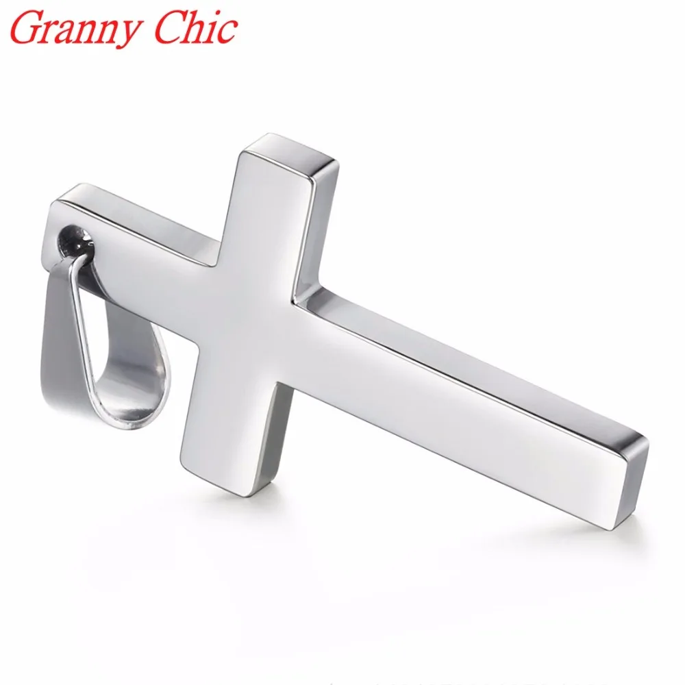 

Granny Chic Hot Jesus Cross Necklaces & Pendants For Men Women Gifts Silver Collier Femme Stainless Steel Jewelry Cruz Colgante