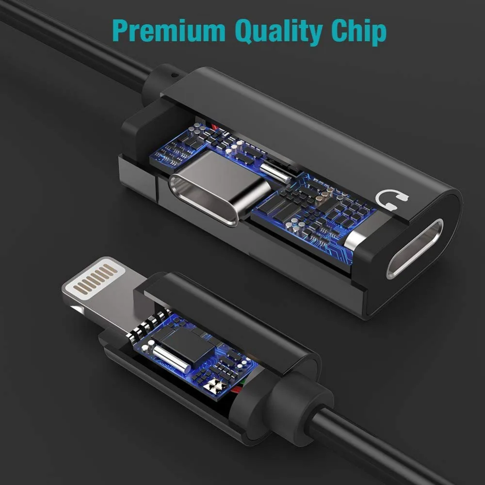 Headphone Adapter for iPhone 7 7 Plus 8 8 Plus X iPad Dual for Lightning Earphone Audio Charge Jack Splitter Support iOS 11 3