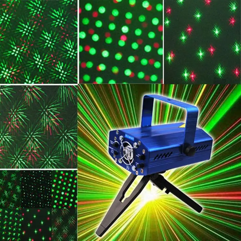 

SD09 150mw Red & Green Mini Disco Laser Stage Light Party Pattern Lighting Projector With Tripod /EU-Plug Power Adapter (Blue)