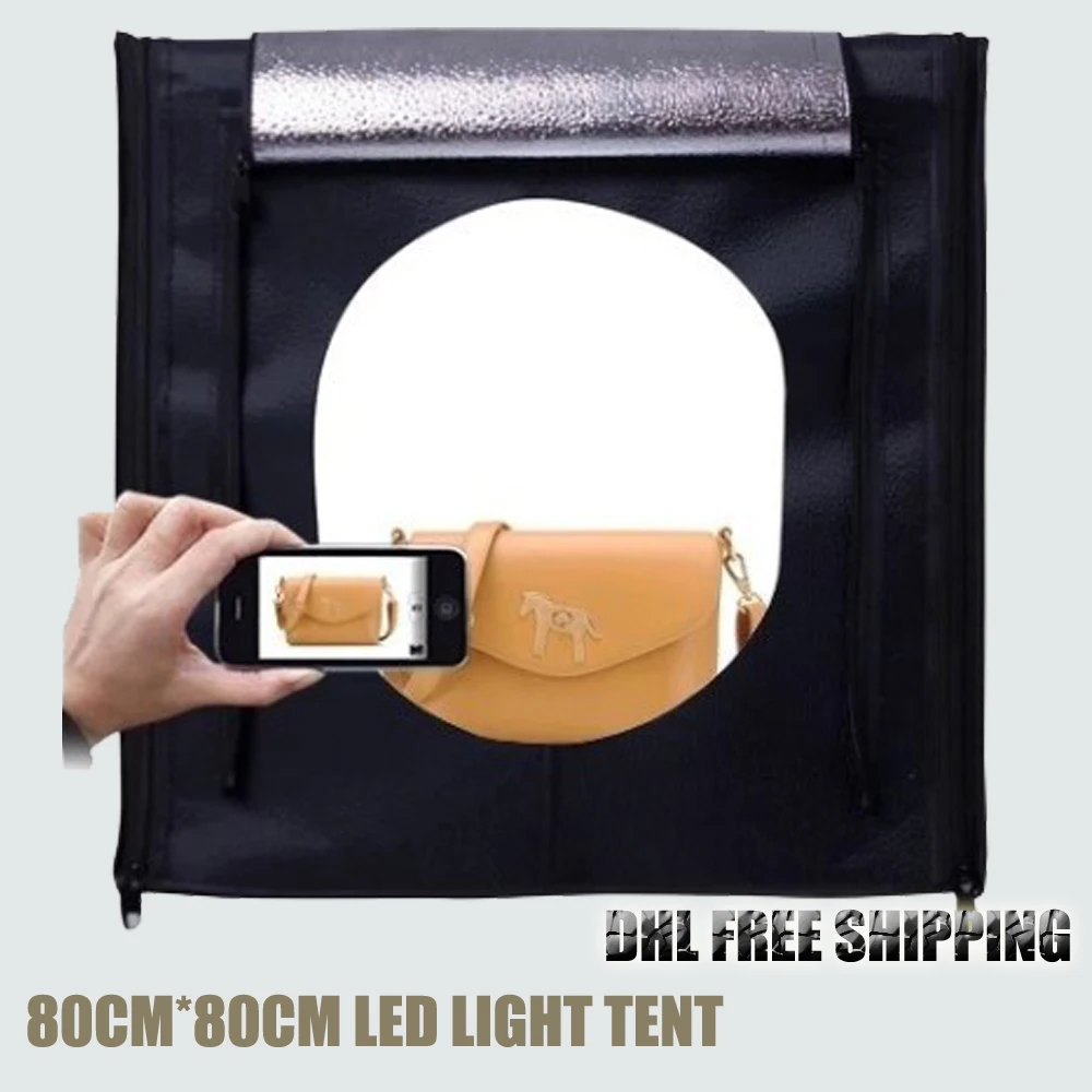 

Photography LED Softbox Lighting Box 80x80cm Portable Camera Photo Light Tent Studio Lighting Tent for Jewelry Toys Shooting