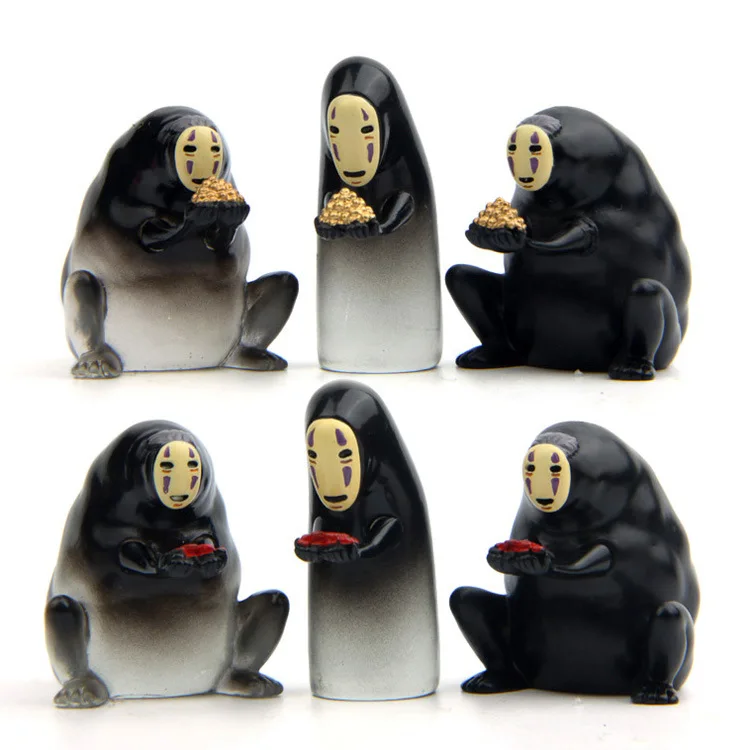 

Mix 6 Style Studio Ghibli Miyazaki Hayao Spirited Away No Face Action Figure Model Decoration Doll Kids Toys for Christmas Gift