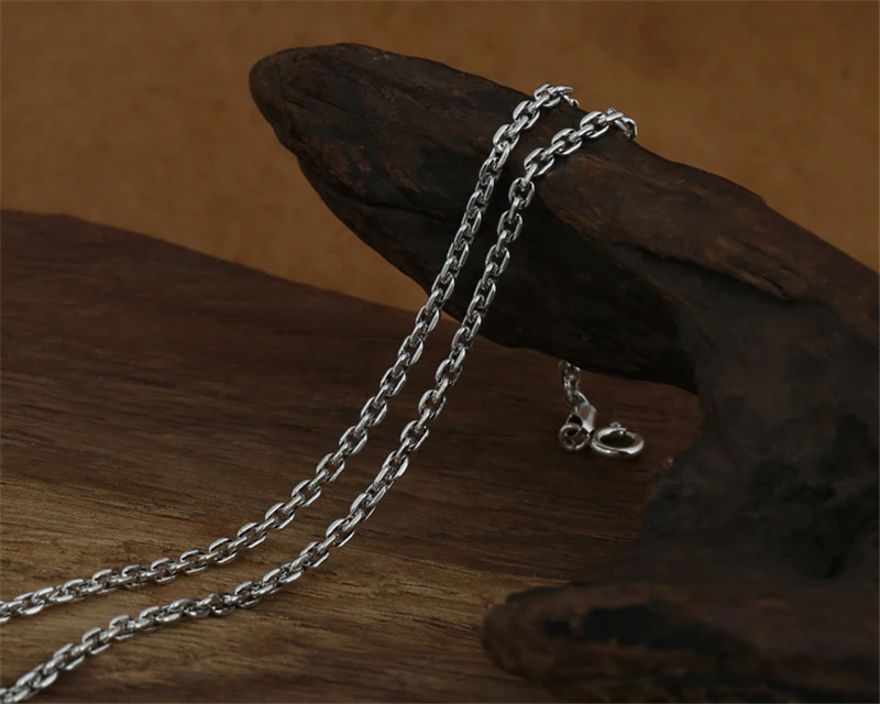 Bold O звено цепи серебро 925 Ожерелье Мужчины Женщины 3,0 мм толщиной 45 см~ 80 см тайское Серебряное ожерелье Мода Мужчины ювелирные изделия коробка