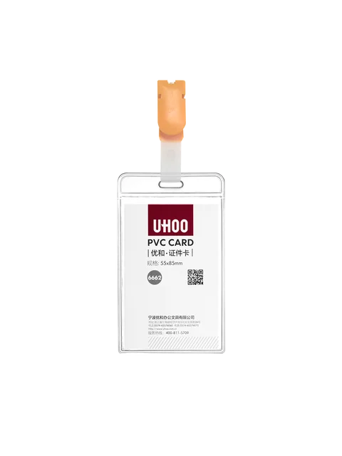 3pcs/lot Waterproof PVC Card Holder with Clips Transparent ID Card