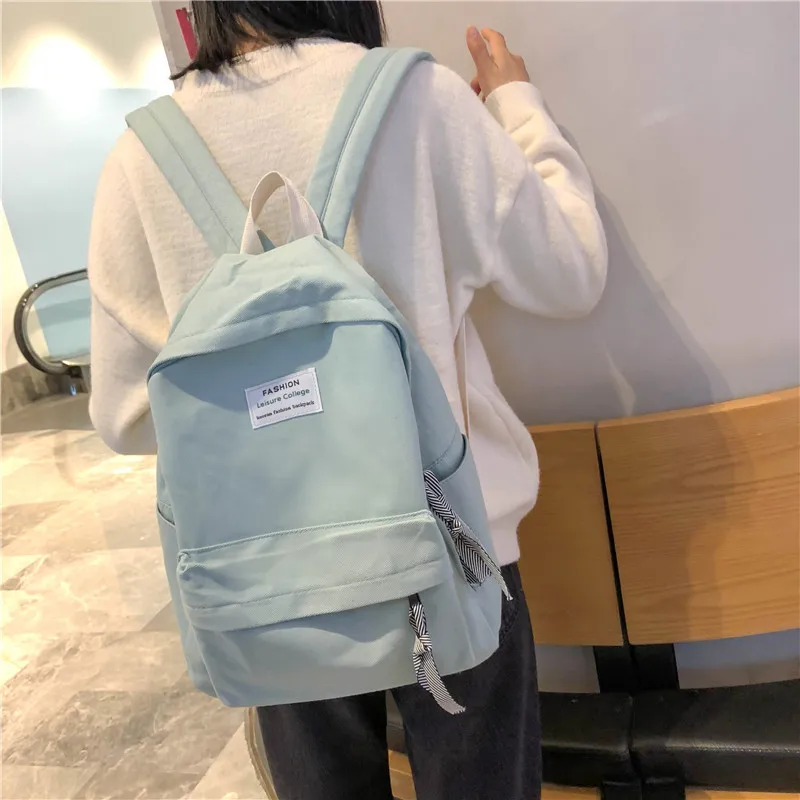 

Fashion Preppy Style Candy Color Women Canvas Backpacks 2019 New Female Casual Simple Students School Bags Shoulder Bags