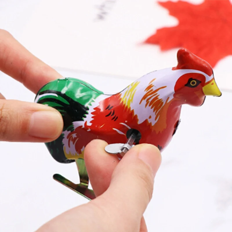 

1pc Retro Fashion Nostalgic Upper Chain Clockwork Toys Iron Cocktail Iron Toys Metal Jumping Cock