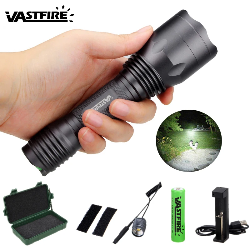 Luz ao ar Scout Tático Branco Led Caça Lanterna 20mm Picatinny Keymod Ferroviário Montar Pistola Arma Livre 10000lm Luz Xpl-v6 5 Luzes de armas