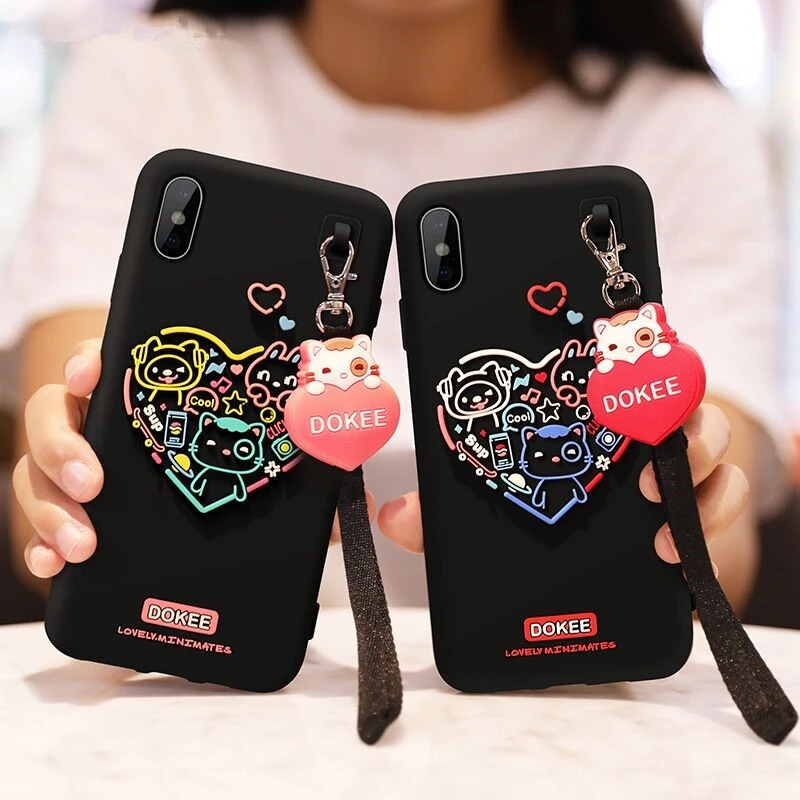 

iPhone 6/6s/Plus/7/7 plus/8/i8 Plus/X/i XS max/iXR/iXS case,cartoon,red/pink,girl cellphone housing with sling,soft touch cover