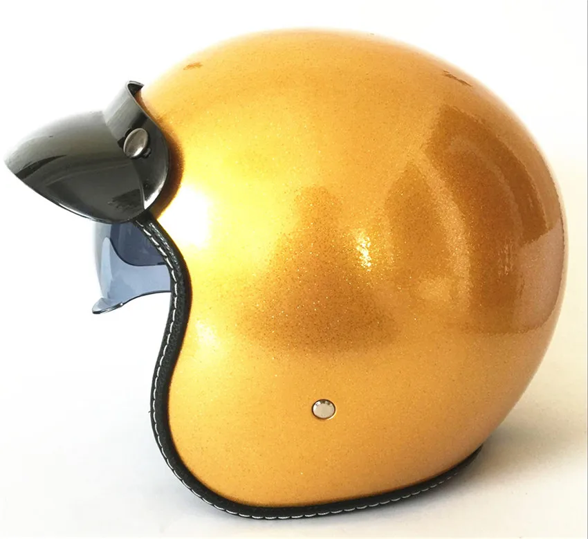 3/4 мотоциклетный шлем с открытым лицом, шлем для мотокросса КАСКО, винтажный Ретро шлем, блестящий чехол, ECE