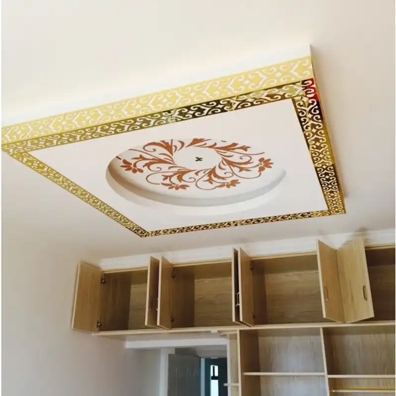 10 Pcs Geometric Waist Mirror Sticker Wall Decor Corner Line Wall