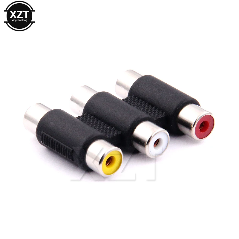 1 шт. адаптер соединителя Jack тройной 3RCA AV Аудио Видео Женский Удлинительный для