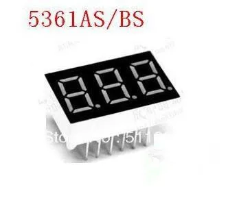 

10 PCS LD-5361AS 3 Digit 0.56" RED 7 SEGMENT LED DISPLAY COMMON CATHODE