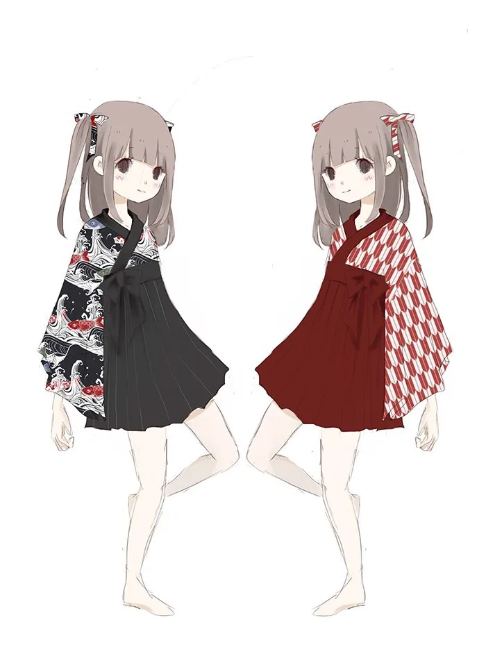Японская юката, комплект из 2 предметов, верхняя одежда Koinobori Yukata, топы+ плиссированная мини-юбка, милый женский комплект, уникальный дизайн