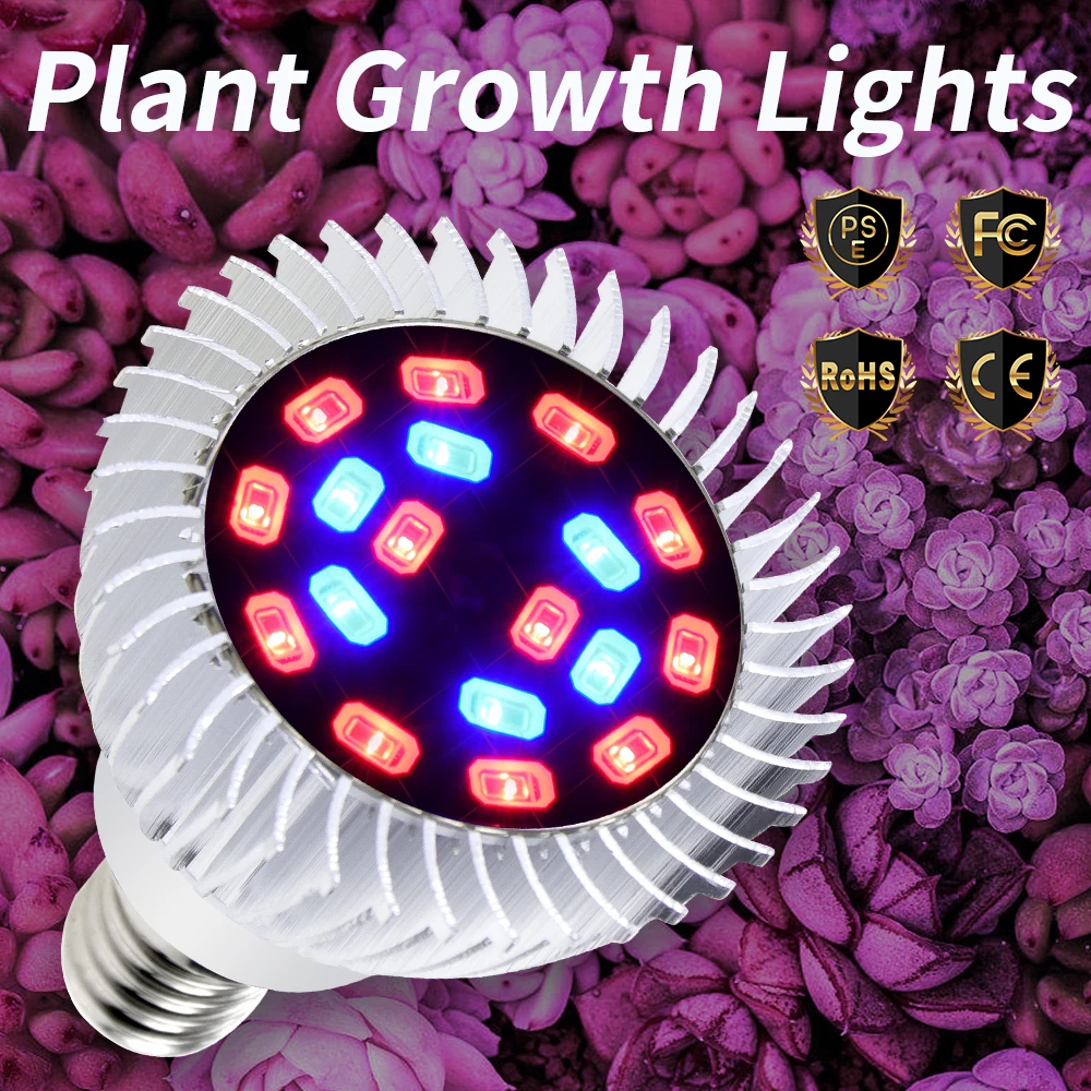 

E27 LED Grow Light E14 Plant Lamp 220V Full Spectrum Plant Grow led Light Bulbs 20W Fitolamp For Indoor Greenhouse Kweektent