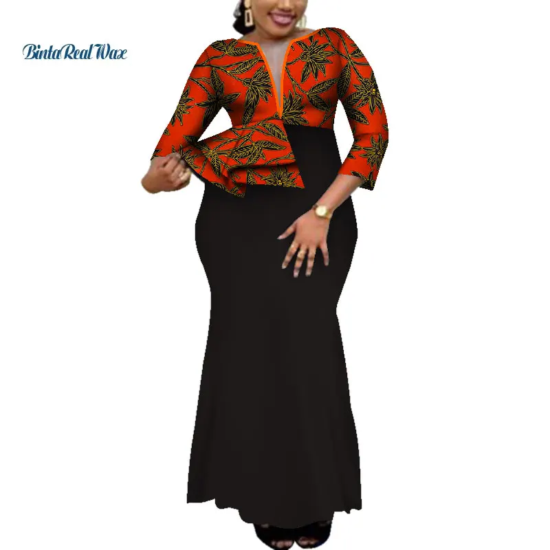 Африканская Дашики печати платья для женщин Базен Riche Анкара печати Длинные вечерние платья традиционная африканская одежда WY4059
