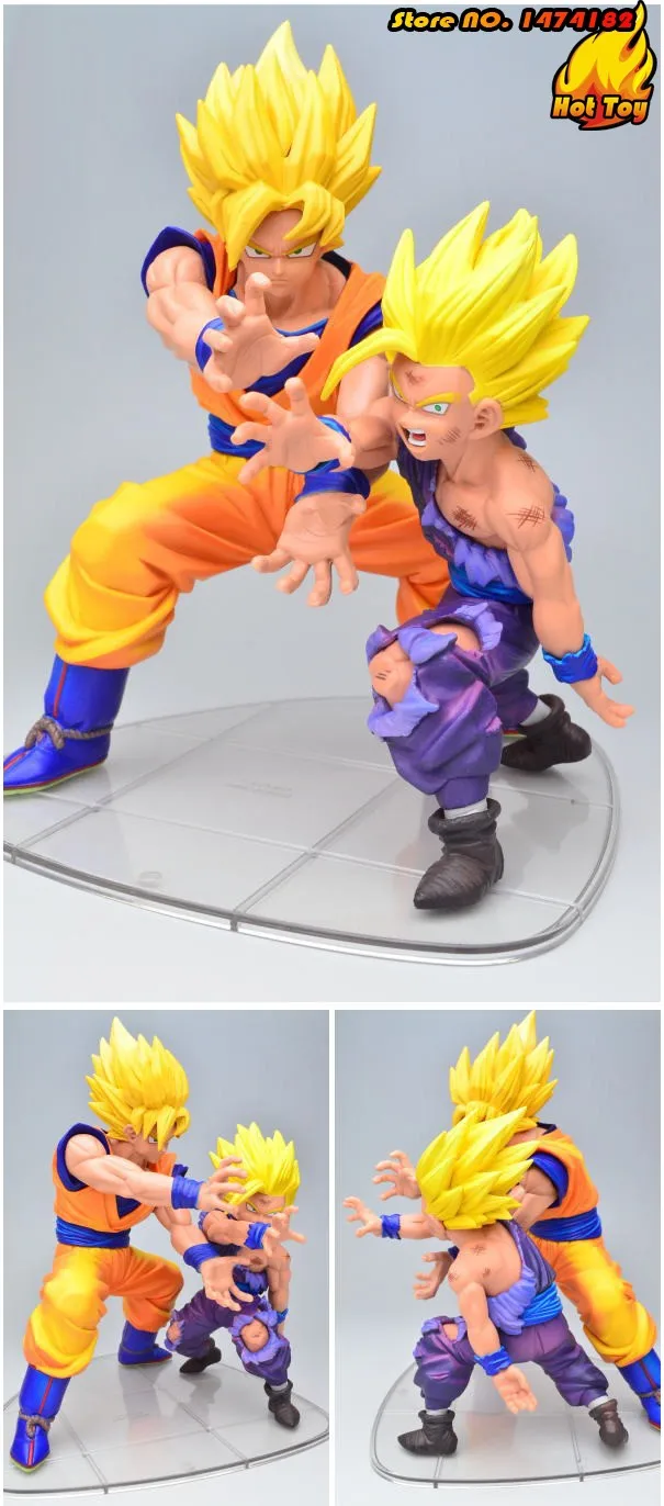 100% оригинал Banpresto драматический стенд 1 сезон Коллекция фигурка-Super Saiyan Son Gokou & Gohan из "Dragon Ball Z"